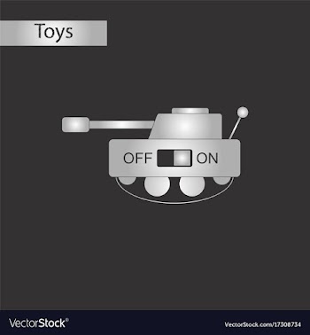 Black and white style toy tank vector image