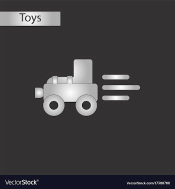 Black and white style toy tractor vector image