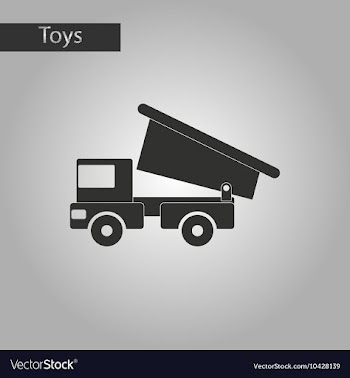 Black and white style toy truck vector image