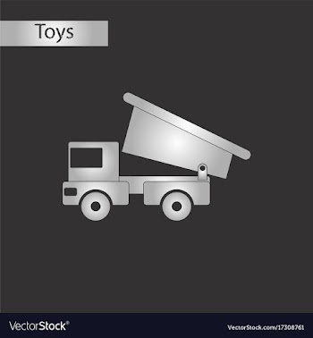Black and white style toy truck vector image