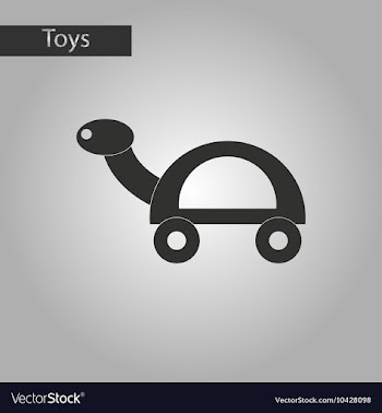 Black and white style toy turtle vector image