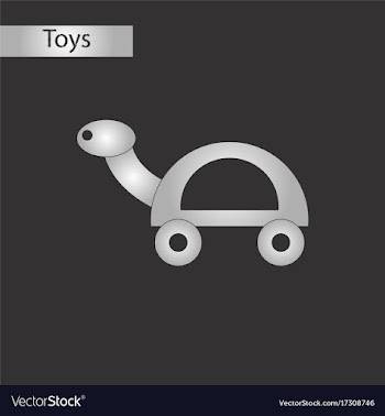 Black and white style toy turtle vector image