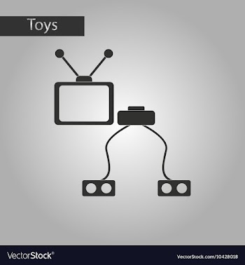 Black and white style toy TV game console vector image