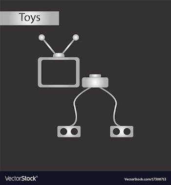 Black and white style toy tv game console vector image