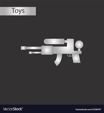 Black and white style toy water gun vector image