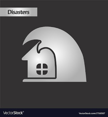 Black and white style tsunami house vector image