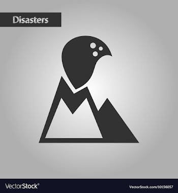 Black and white style volcano erupting vector image