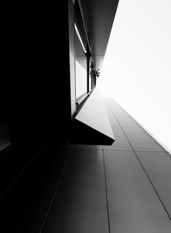 Black and White Torchiere Lamp