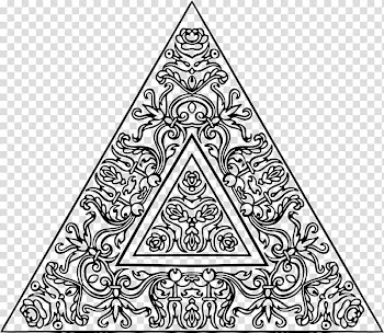 Black and white Triangle Line art Pattern, abstract design transparent background PNG clipart