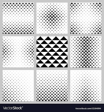 Black and white triangle pattern design set vector image