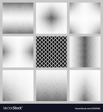 Black and white vertical rhombus pattern set vector image