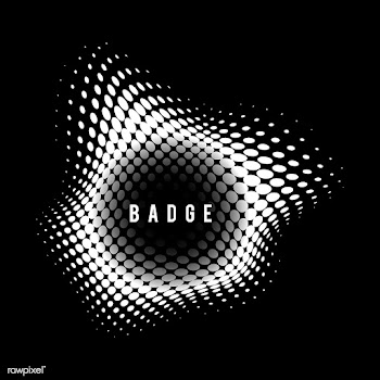 Black and white vintage halftone badge vector | Free stock vector - 542519