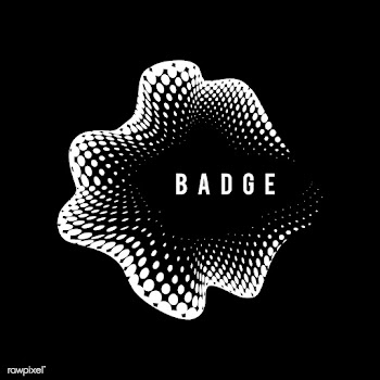 Black and white vintage halftone badge vector | Free stock vector - 542649