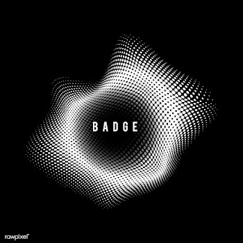 Black and white vintage halftone badge vector | Free stock vector - 542685