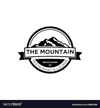 black and white vintage mountain logo