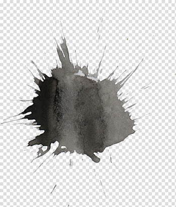 Black and white Watercolor painting Watercolor Drawing, fur transparent background PNG clipart
