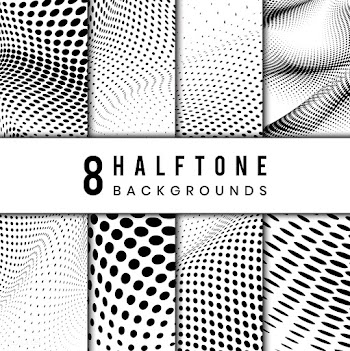 Black and white wavy halftone background vect.. | Free stock vector - 542690