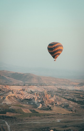 Black and Yellow Hot Air Balloon