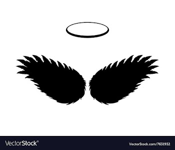 Black Angel Wings and Halo vector image