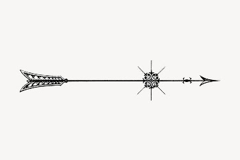Black arrow collage element, vintage | Free PSD Illustration - rawpixel