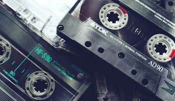 Black Audio Tapes In Close-Up View