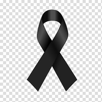 Black awareness ribbon, Black ribbon Awareness ribbon Red ribbon AIDS, BLACK RIBBON transparent background PNG clipart