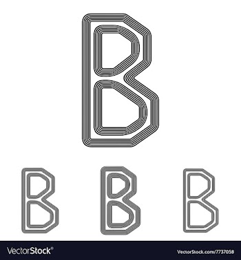 Black b letter logo design set vector image