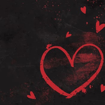 Black background, heart brush design | Free Vector - rawpixel