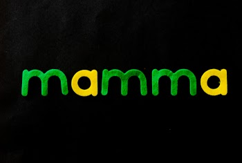 Black Background With Mamma Text Overlay