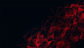 Black background with red glowing low poly mesh Free Vector