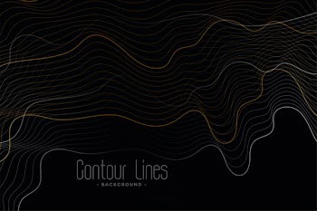 Black background with shiny contour lines Free Vector