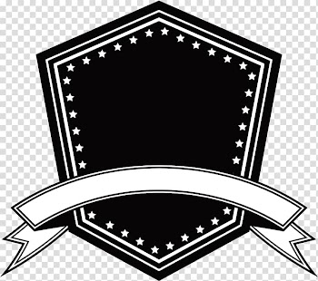 Black Badge and White Ribbon transparent background PNG clipart