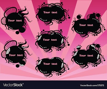Black badges round vector image