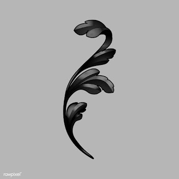 Black Baroque floral elements vector | Free stock vector - 535345