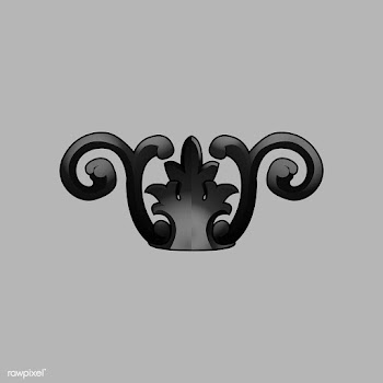 Black Baroque floral elements vector | Free stock vector - 535351