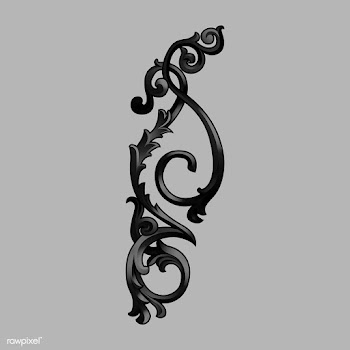 Black Baroque floral elements vector | Free stock vector - 535355