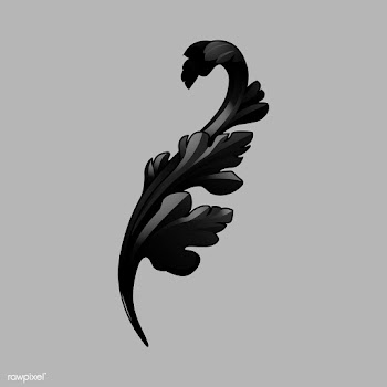 Black Baroque floral elements vector | Free stock vector - 535357
