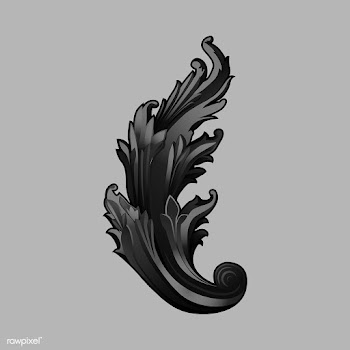 Black Baroque floral elements vector | Free stock vector - 535359