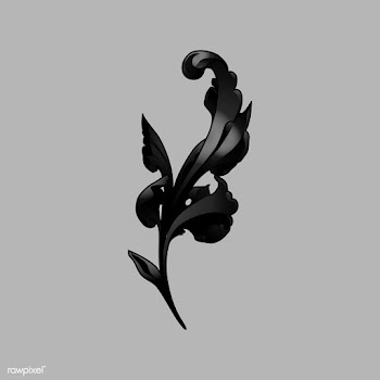 Black Baroque floral elements vector | Free stock vector - 535367