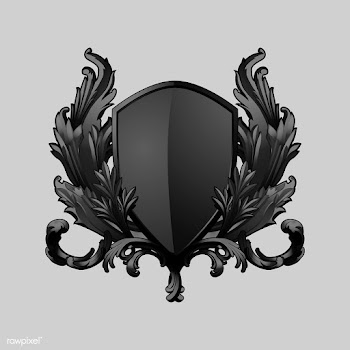 Black Baroque shield elements vector | Free stock vector - 535331