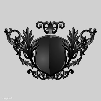 Black Baroque shield elements vector | Free stock vector - 535348