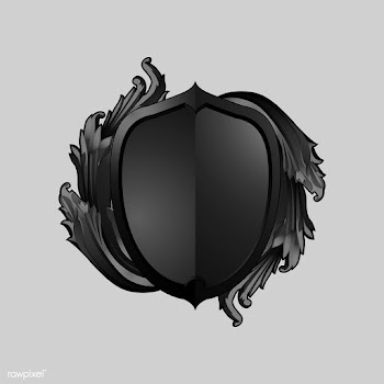 Black Baroque shield elements vector | Free stock vector - 535352
