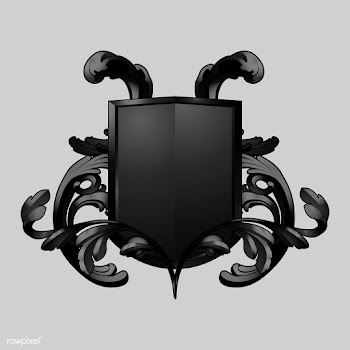 Black Baroque shield elements vector | Free stock vector - 535353