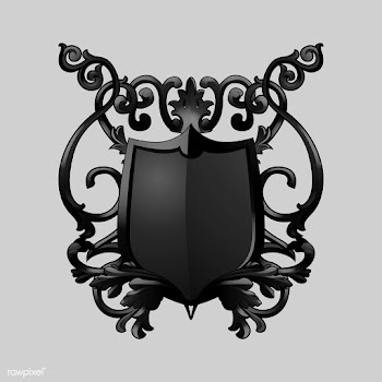 Black Baroque shield elements vector | Free stock vector - 535354