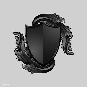Black Baroque shield elements vector | Free stock vector - 535356