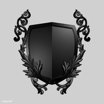 Black Baroque shield elements vector | Free stock vector - 535409
