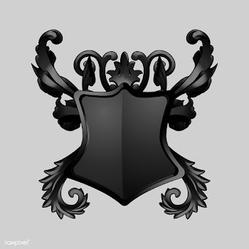 Black Baroque shield elements vector | Free stock vector - 535431