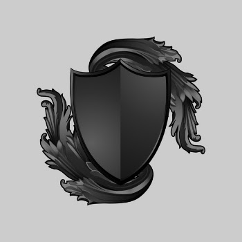 Black baroque shield elements vector Free Vector