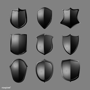 Black Baroque shield elements vector set | Free stock vector - 535337