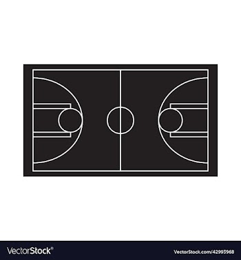 black basketball court icon